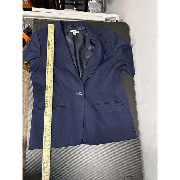 Pendleton Womens Virgin Wool Navy Blazer Size 14 Lined One Button Classic - Picture 5 of 13